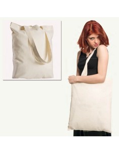 BORSA SHOPPER MAXI MANICI LUNGHI 40X50 cm. IN COTONE NATURALE