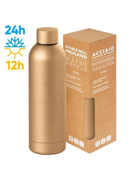 Borraccia Termica 750ml Acciaio Inox con Box | Finitura Mat